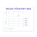 regał z półkami metalowymi m26