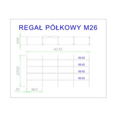 regał z półkami metalowymi m26