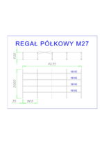 regał z półkami metalowymi m27