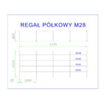 regał z półkami metalowymi m28
