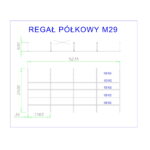 regał z półkami metalowymi m29