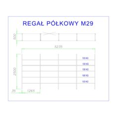 regał z półkami metalowymi m29